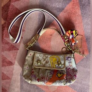 Coach Poppy Bag w/Charms and Double Straps